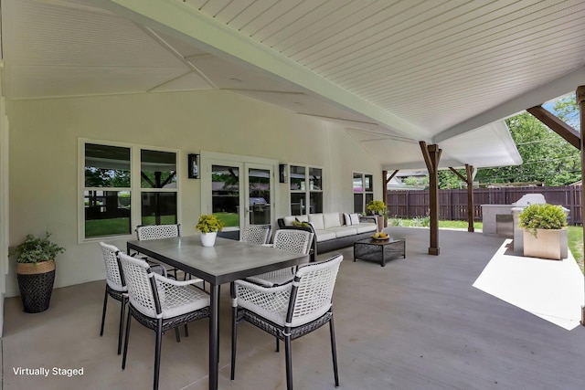 2727 Westmont Blvd, Columbus, OH 43221 - view of patio with fence and an outdoor hangout area