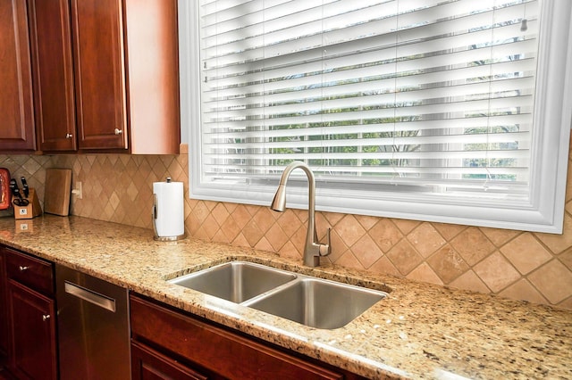 6415 Green Stone Loop, Dublin, OH 43016 - kitchen featuring a sink, healthy amount of natural light, and tasteful backsplash