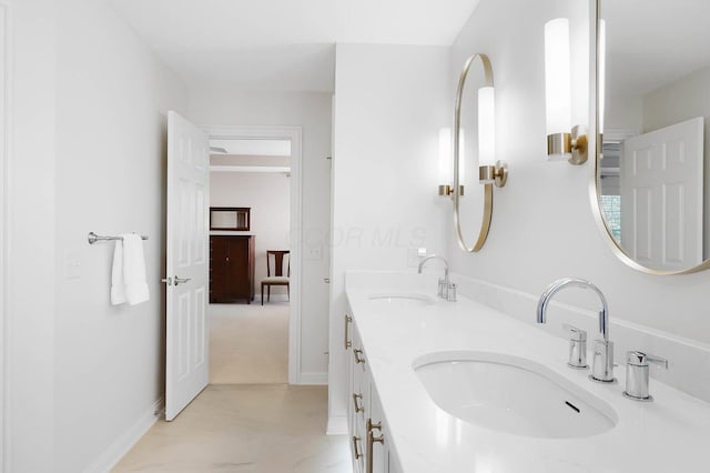 6415 Green Stone Loop, Dublin, OH 43016 - full bathroom featuring double vanity and baseboards