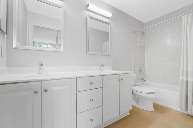 6415 Green Stone Loop, Dublin, OH 43016 - full bath with tile patterned floors, double vanity, toilet, and shower / tub combo