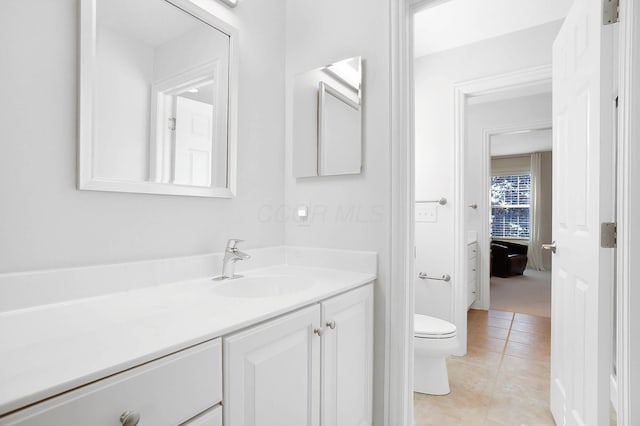 6415 Green Stone Loop, Dublin, OH 43016 - bathroom with toilet, vanity, and tile patterned floors