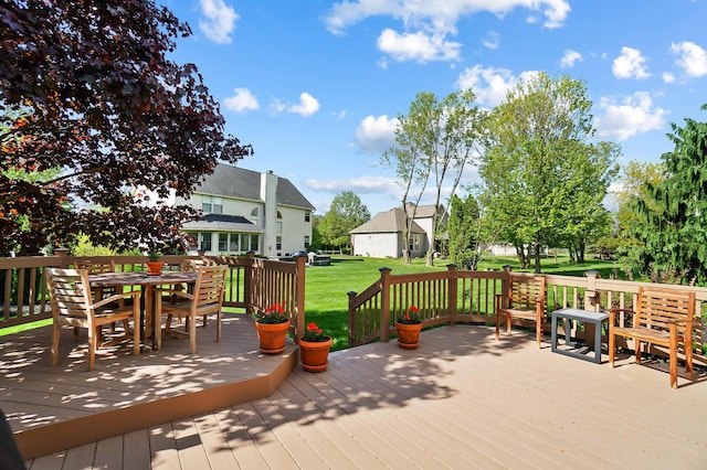 6415 Green Stone Loop, Dublin, OH 43016 - wooden deck with a yard and outdoor dining area