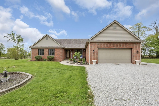 1719 Marion Rd NW, Utica, OH 43080 - view of front of house featuring driveway, brick siding, an attached garage, and a front lawn