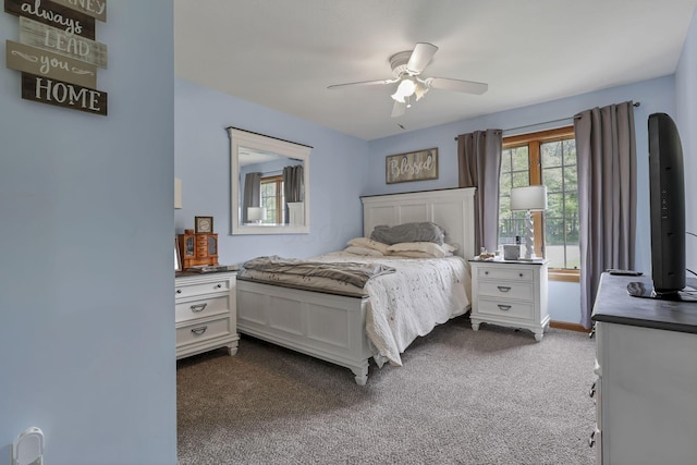 1719 Marion Rd NW, Utica, OH 43080 - bedroom featuring dark colored carpet and a ceiling fan