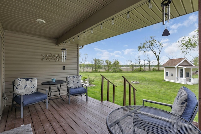 1719 Marion Rd NW, Utica, OH 43080 - deck featuring a yard and an outbuilding