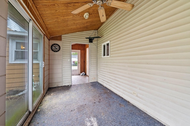 616 E Chestnut St, Mount Vernon, OH 43050 - unfurnished sunroom with vaulted ceiling and ceiling fan
