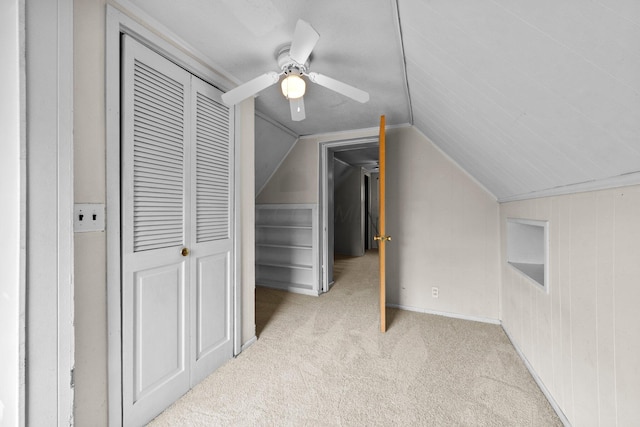 616 E Chestnut St, Mount Vernon, OH 43050 - additional living space featuring carpet flooring, lofted ceiling, and a ceiling fan