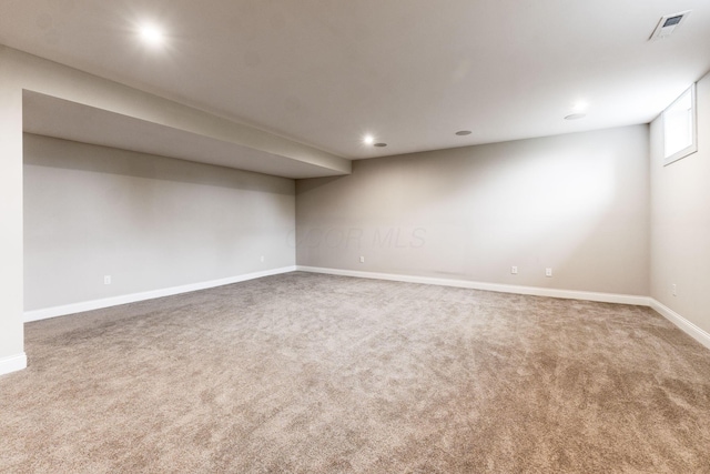 6540 Marshview Dr, Hilliard, OH 43026 - below grade area with carpet, baseboards, and recessed lighting
