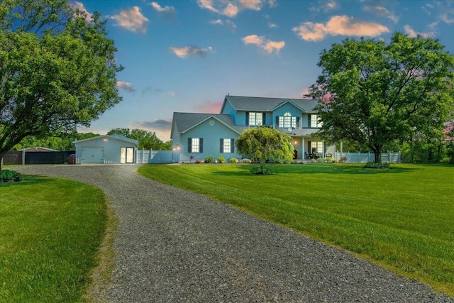 10164 Busey Rd, Canal Winchester, OH 43110 - view of front facade with a detached garage and an outbuilding
