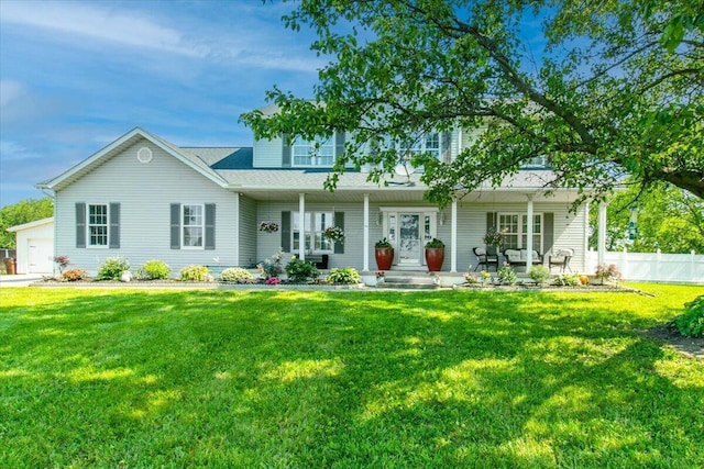 10164 Busey Rd, Canal Winchester, OH 43110 - rear view of house featuring a porch and a garage
