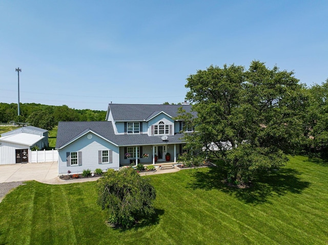 10164 Busey Rd, Canal Winchester, OH 43110 - view of front of house featuring covered porch, driveway, and a shingled roof