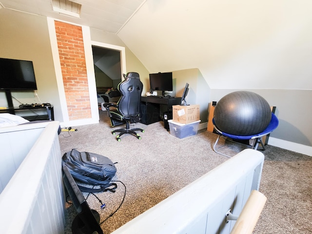8696 Main St, Rushville, OH 43150 - carpeted office space with vaulted ceiling and baseboards