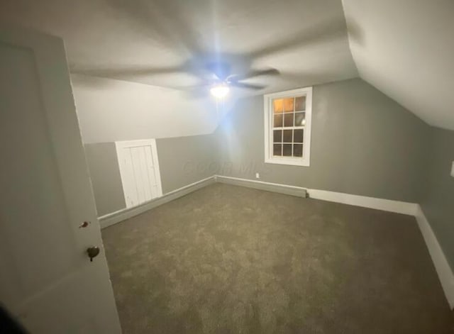 8696 Main St, Rushville, OH 43150 - additional living space with carpet, lofted ceiling, and baseboards