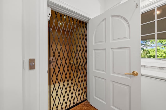 view of elevator