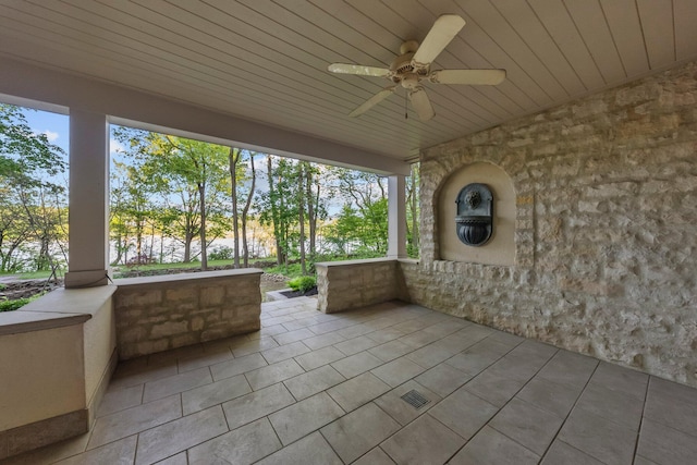 view of patio / terrace featuring a ceiling fan