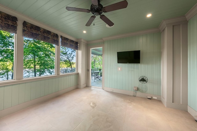 view of unfurnished sunroom