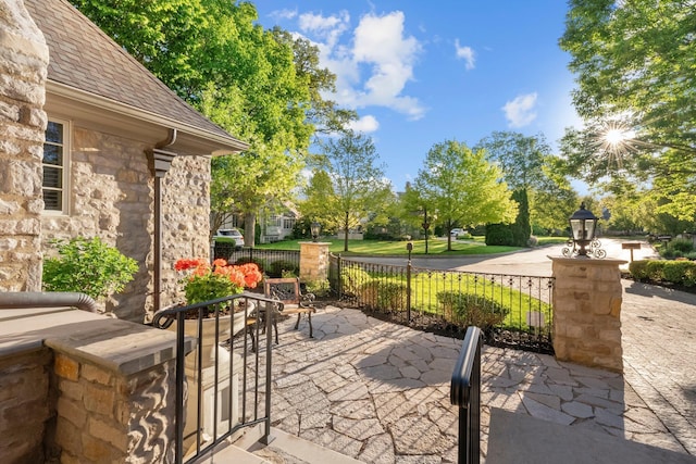 view of patio with fence