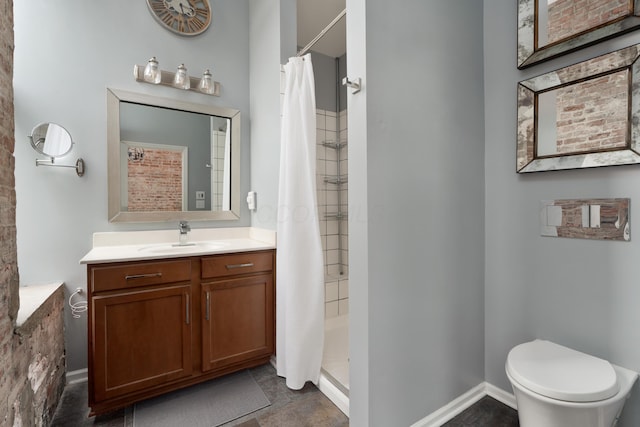 78 E Chestnut St Unit 205, Columbus, OH 43215 - bathroom with a shower stall, toilet, and vanity