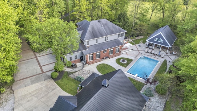 3720 Hyatts Rd, Powell, OH 43065 - view of subject property featuring a pool area and a heavily wooded area