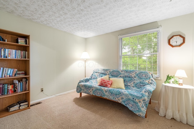 68 Whipple Pl, Westerville, OH 43081 - living area featuring carpet, baseboards, and a textured ceiling