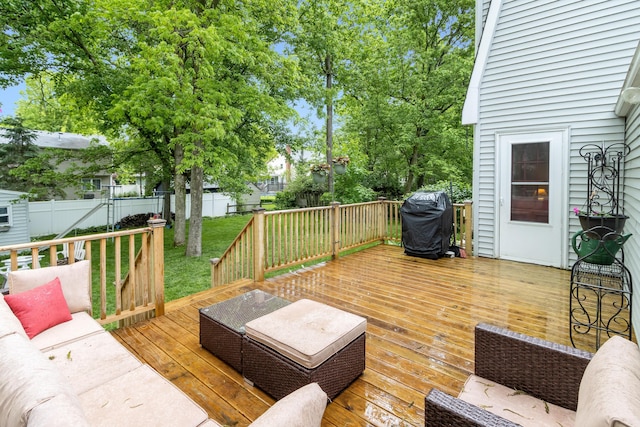 68 Whipple Pl, Westerville, OH 43081 - wooden terrace with area for grilling
