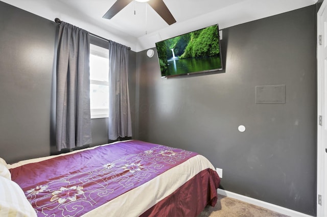 54780 Opossum Run Rd, Senecaville, OH 43780 - carpeted bedroom with baseboards and a ceiling fan