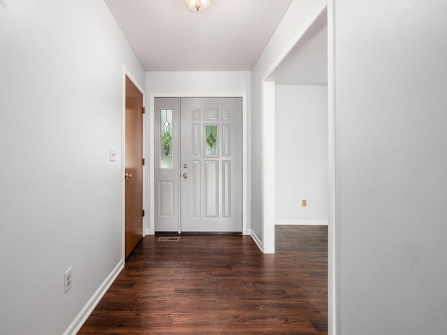 3182 Grey Fox Dr, Columbus, OH 43230 - foyer with dark wood-style flooring and baseboards
