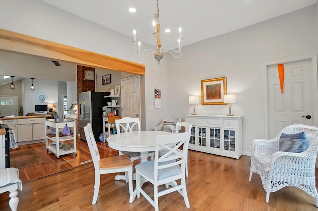 286 Rosslyn Ave, Columbus, OH 43214 - dining space featuring a chandelier, light wood-style flooring, and recessed lighting