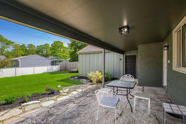 view of patio featuring outdoor dining space