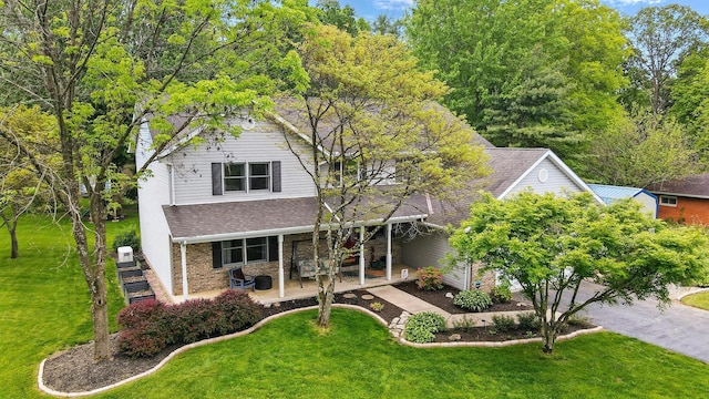 7227 Stemen Rd, Pickerington, OH 43147 - view of front of home with a front yard and roof with shingles