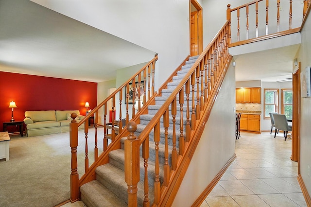 7227 Stemen Rd, Pickerington, OH 43147 - stairs with tile patterned floors