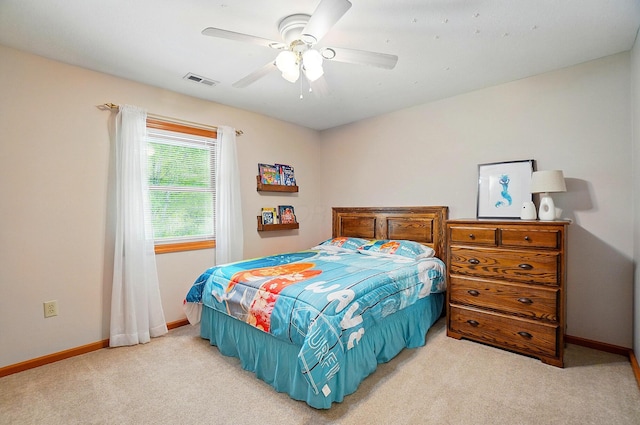 7227 Stemen Rd, Pickerington, OH 43147 - bedroom featuring light carpet, baseboards, and ceiling fan