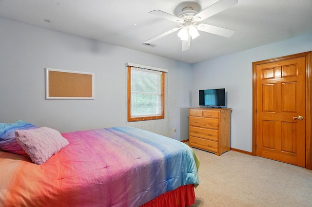 7227 Stemen Rd, Pickerington, OH 43147 - bedroom featuring light carpet and a ceiling fan