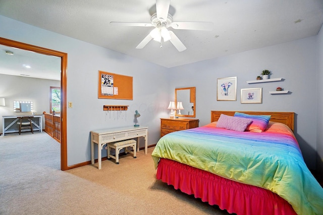 7227 Stemen Rd, Pickerington, OH 43147 - carpeted bedroom with an office area, baseboards, and a ceiling fan