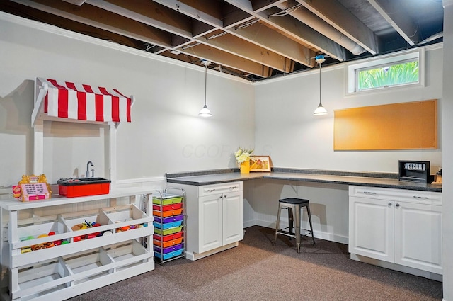 7227 Stemen Rd, Pickerington, OH 43147 - basement with dark colored carpet