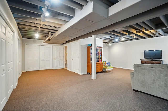7227 Stemen Rd, Pickerington, OH 43147 - finished basement featuring carpet flooring and baseboards
