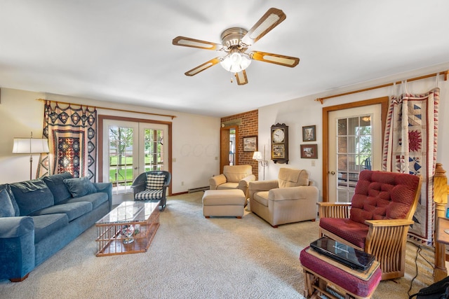 13535 Vans Valley Rd, Galena, OH 43021 - carpeted living area with a ceiling fan