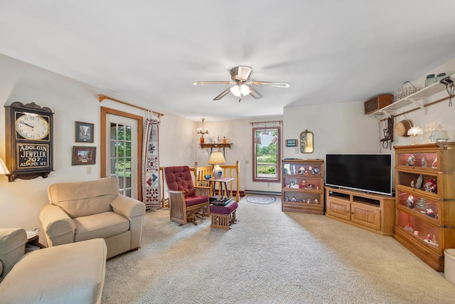 13535 Vans Valley Rd, Galena, OH 43021 - living area with carpet floors and a ceiling fan