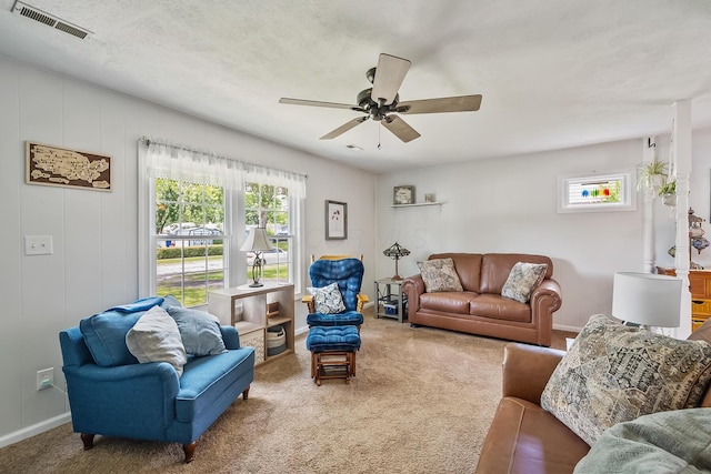 19 Vaughn Rd, Delaware, OH 43015 - carpeted living room featuring ceiling fan and baseboards