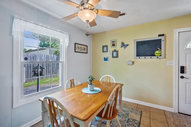19 Vaughn Rd, Delaware, OH 43015 - dining space featuring tile patterned flooring and a ceiling fan