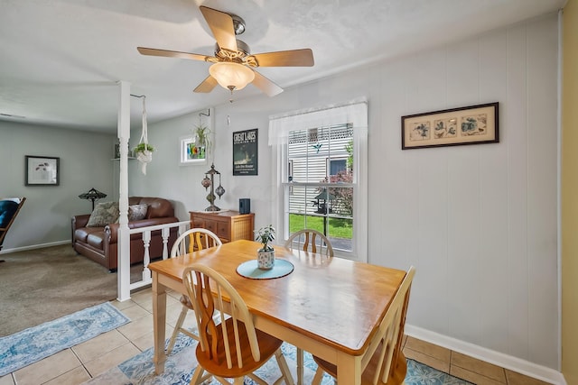 19 Vaughn Rd, Delaware, OH 43015 - dining area featuring a ceiling fan and light tile patterned floors