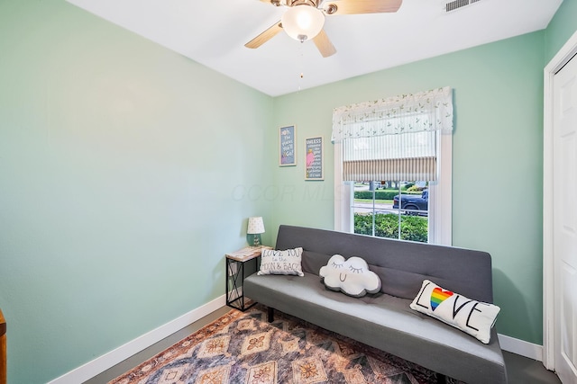 19 Vaughn Rd, Delaware, OH 43015 - sitting room featuring ceiling fan and baseboards