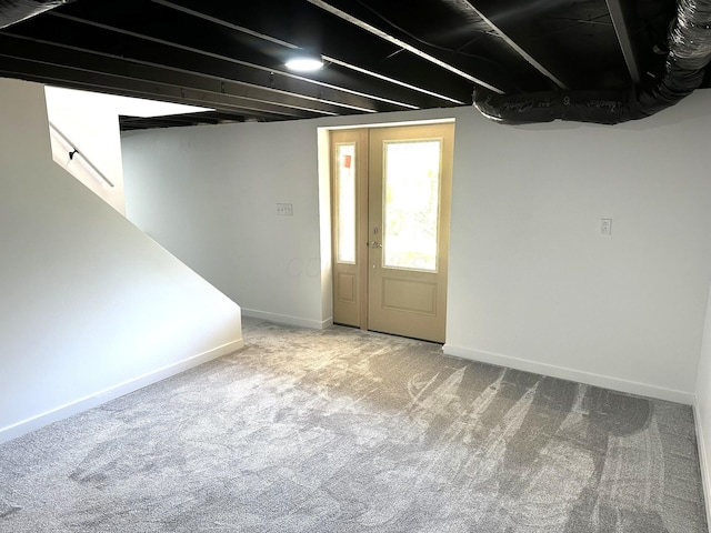 19966 Happy Hollow Rd, Laurelville, OH 43135 - basement with carpet floors and baseboards