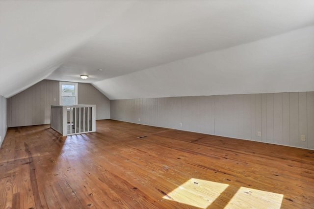 206 Goose Pond Rd, Newark, OH 43055 - bonus room featuring hardwood / wood-style flooring, lofted ceiling, and wood walls