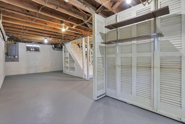 206 Goose Pond Rd, Newark, OH 43055 - basement with stairway and electric panel
