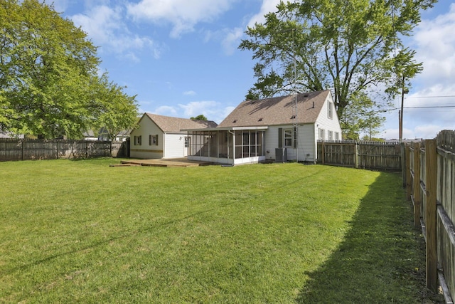 206 Goose Pond Rd, Newark, OH 43055 - rear view of house featuring a sunroom and central AC