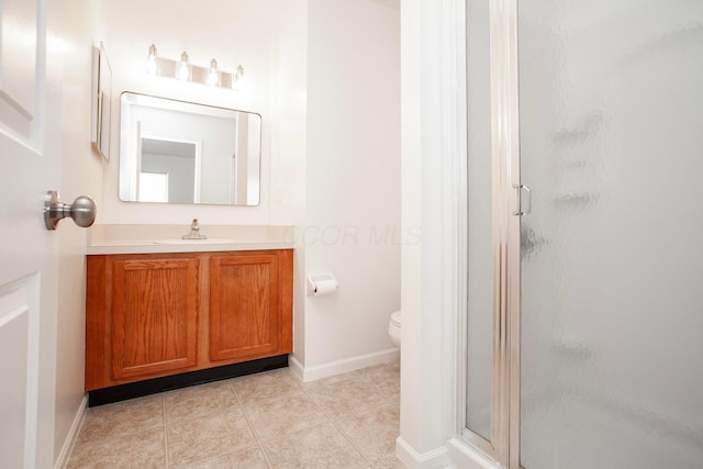 960 Hartford Village Blvd, Columbus, OH 43228 - bathroom with a stall shower, toilet, vanity, and tile patterned floors