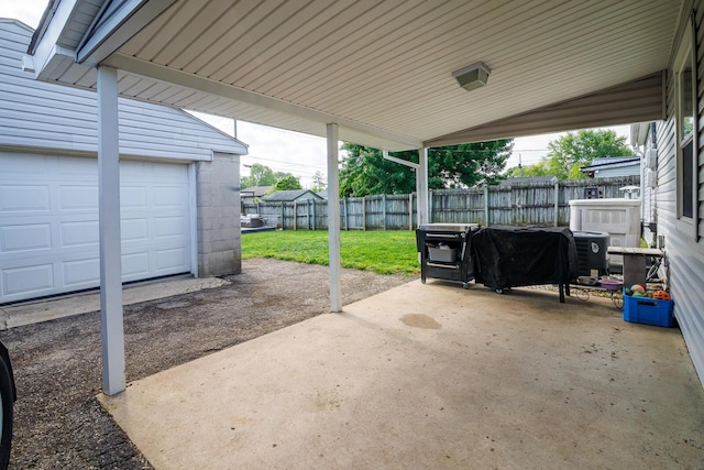 2806 Claude Dr, Columbus, OH 43207 - view of patio / terrace with a garage
