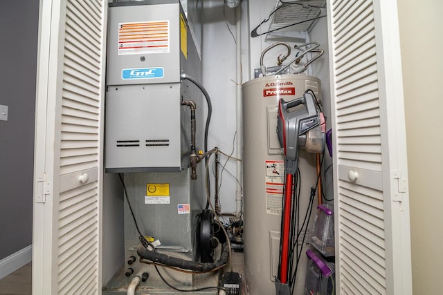 2806 Claude Dr, Columbus, OH 43207 - utility room with water heater and heating unit