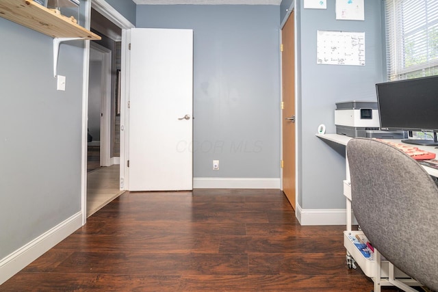 2806 Claude Dr, Columbus, OH 43207 - office area featuring baseboards and wood finished floors
